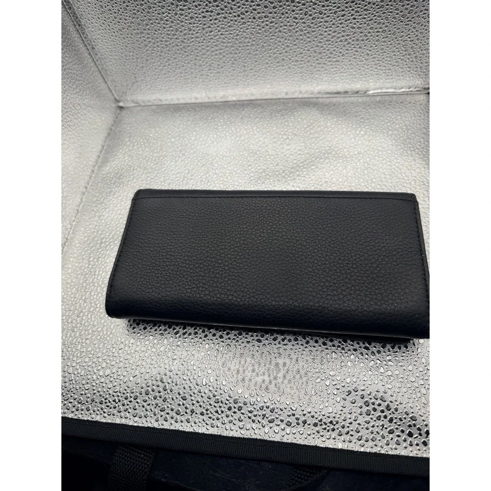 MICHAEL KORS MK‎ Fulton Gusset Carryall Black Pebble Leather Envelope Wallet